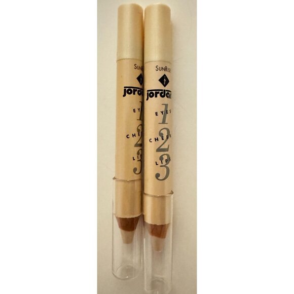 Jordana 1-2-3 Eyes Cheeks Lips Pencil Lot of 2 Sunrise Shade Vintage Multi-Use H - Picture 1 of 2